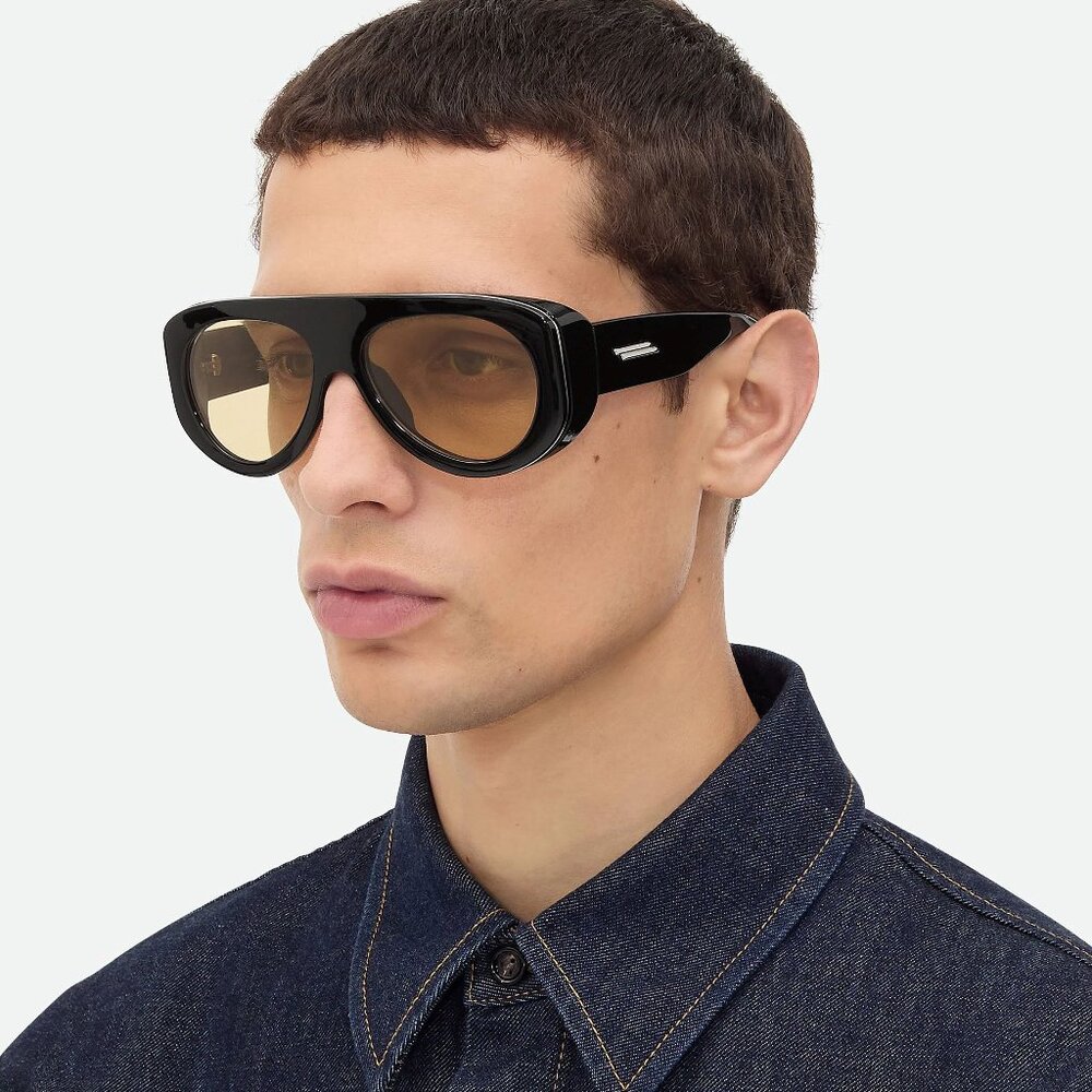 Bottega Veneta Black and Gold Sunglasses